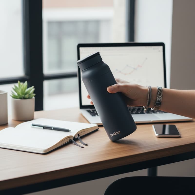 Butelka Echo ze stali nierdzewnej 690ml z silikonowym z uchwytem czarny