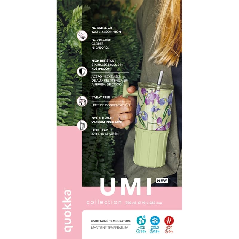 Kubek Umi termiczny ze stali nierdzewnej 720ml słomką silikonową podstawką