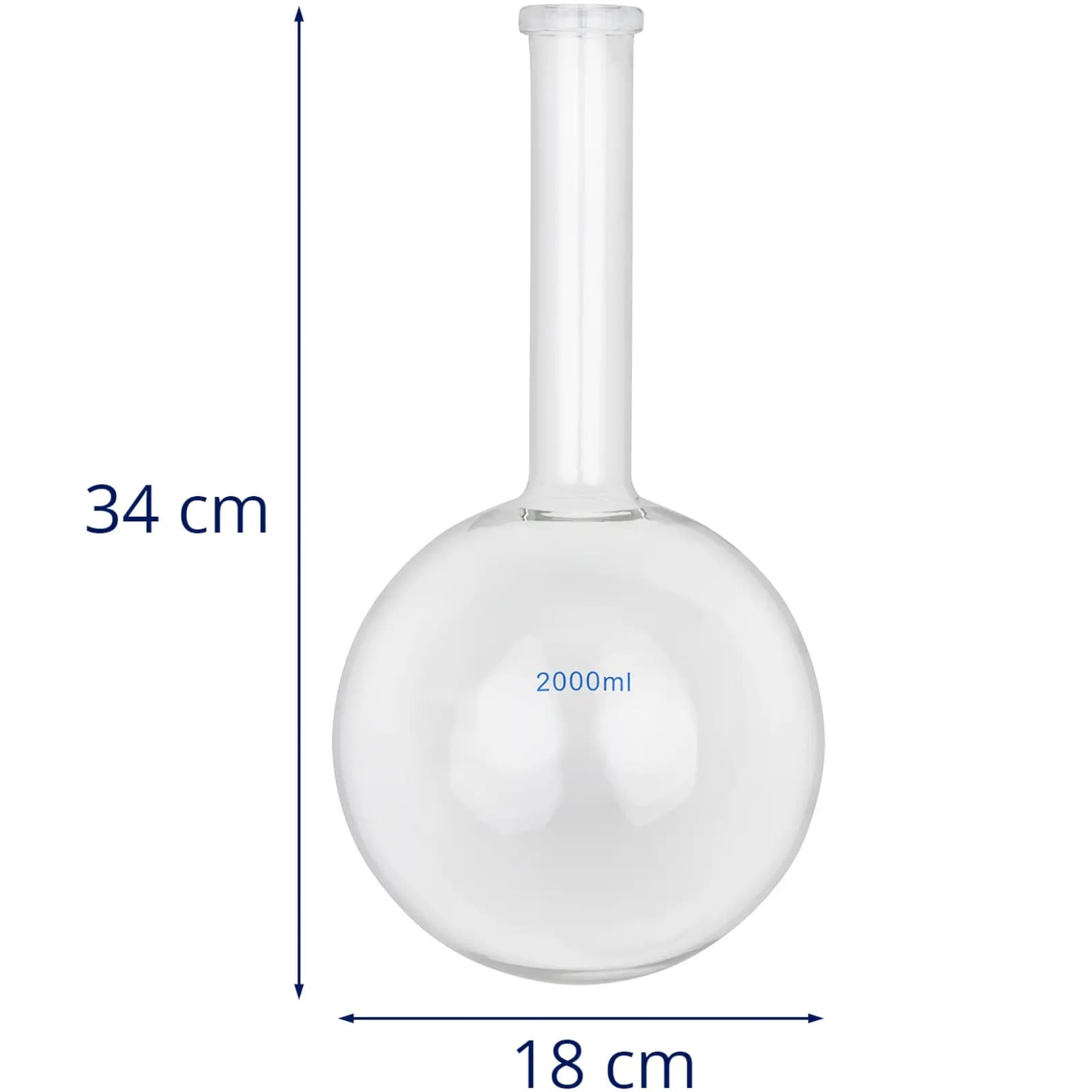 Kolba szklana kulista płaskodenna laboratoryjna 2000ml