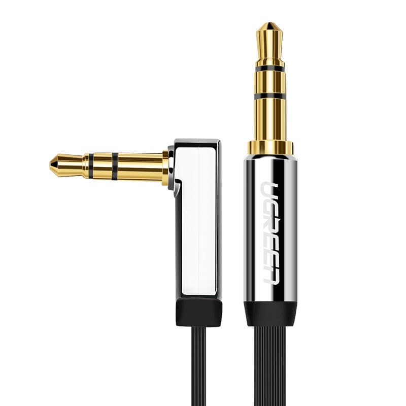 Kabel Płaski audio Aux 3.5mm mini jack 2m srebrny