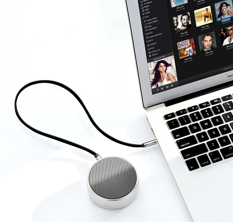 Kabel Płaski audio Aux 3.5mm mini jack 2m srebrny