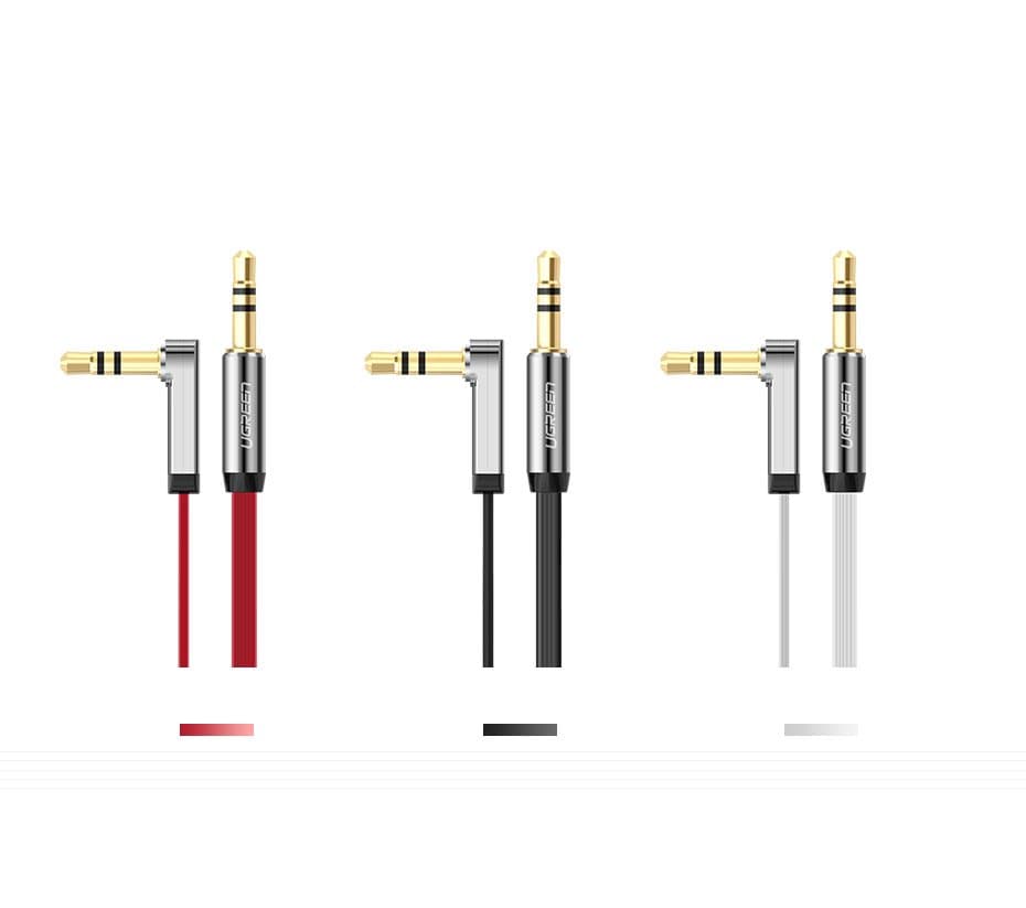 Kabel Płaski audio Aux 3.5mm mini jack 2m srebrny