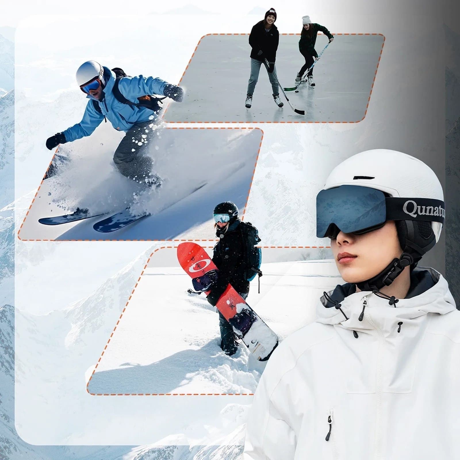 Kask narciarski snowboardowy z nausznikami rozmiar L - biały