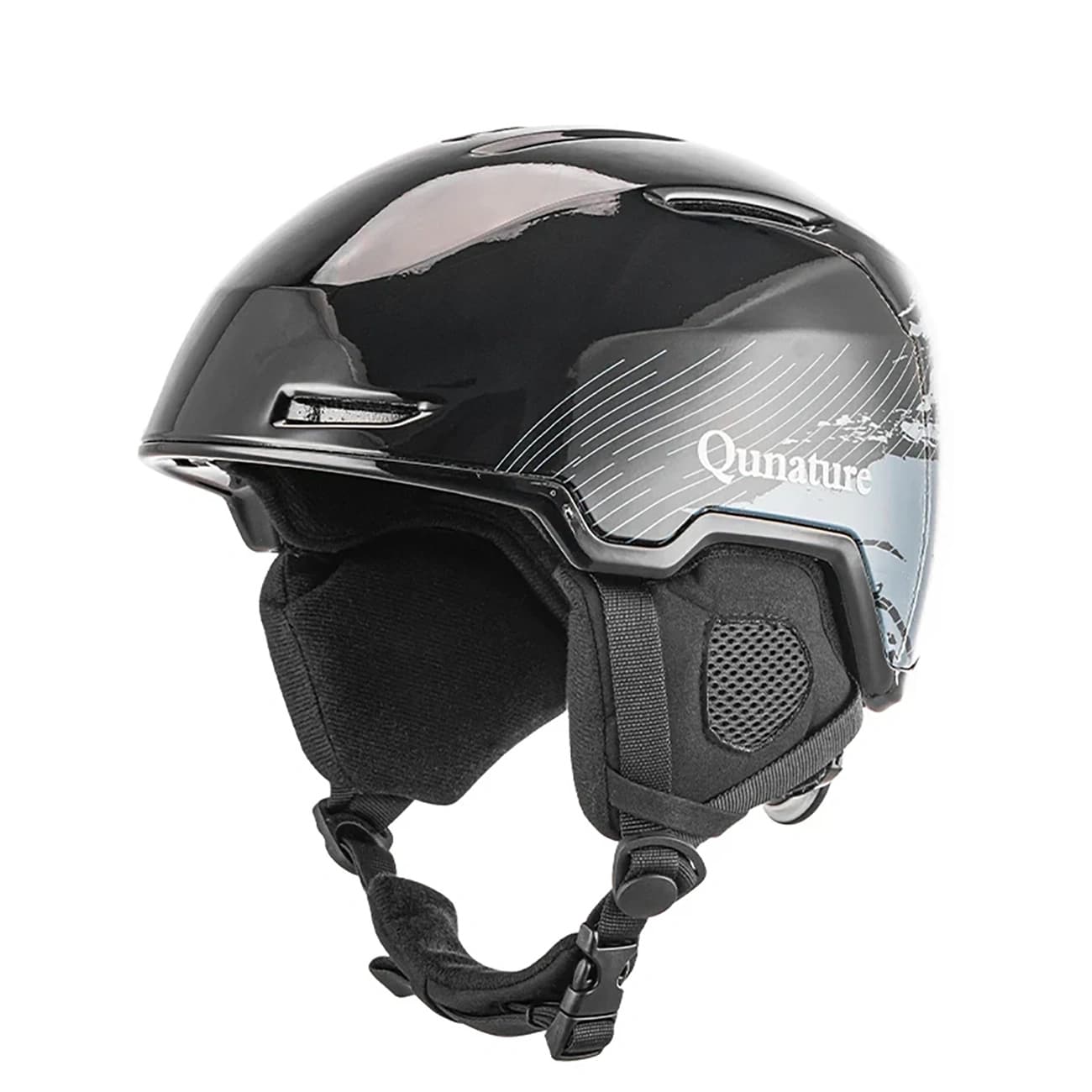 Kask narciarski snowboardowy z nausznikami rozmiar L - czarny