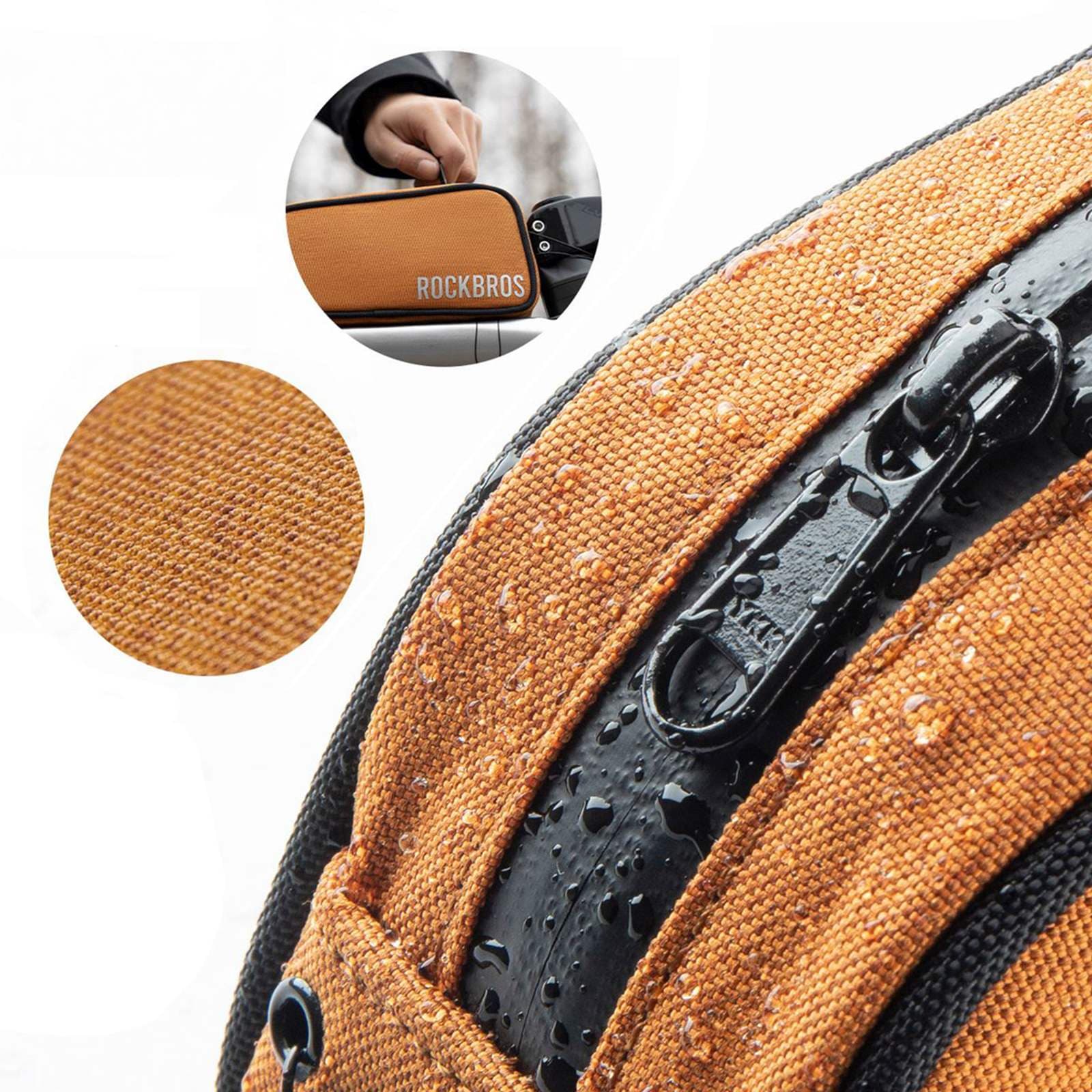 Torba rowerowa na górną rurę ramy wodoodporna 0.7L - pomarańczowa