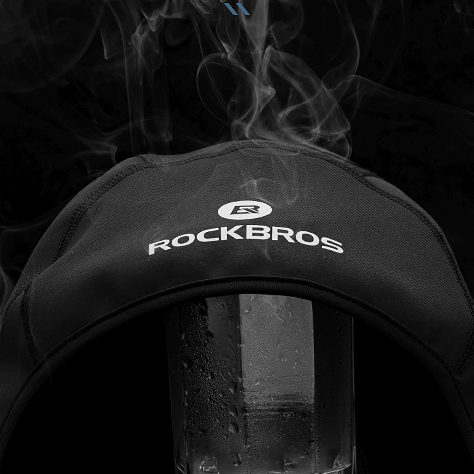 Czapka rowerowa zimowa pod kask z otworami na okulary - szara