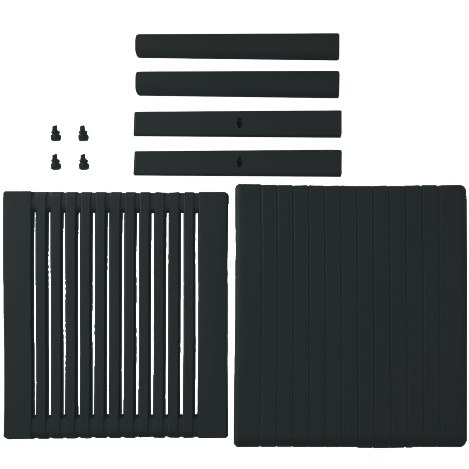 Wytrzymały stolik basenowy kawowy do ogrodu na taras z półką - CZARNY