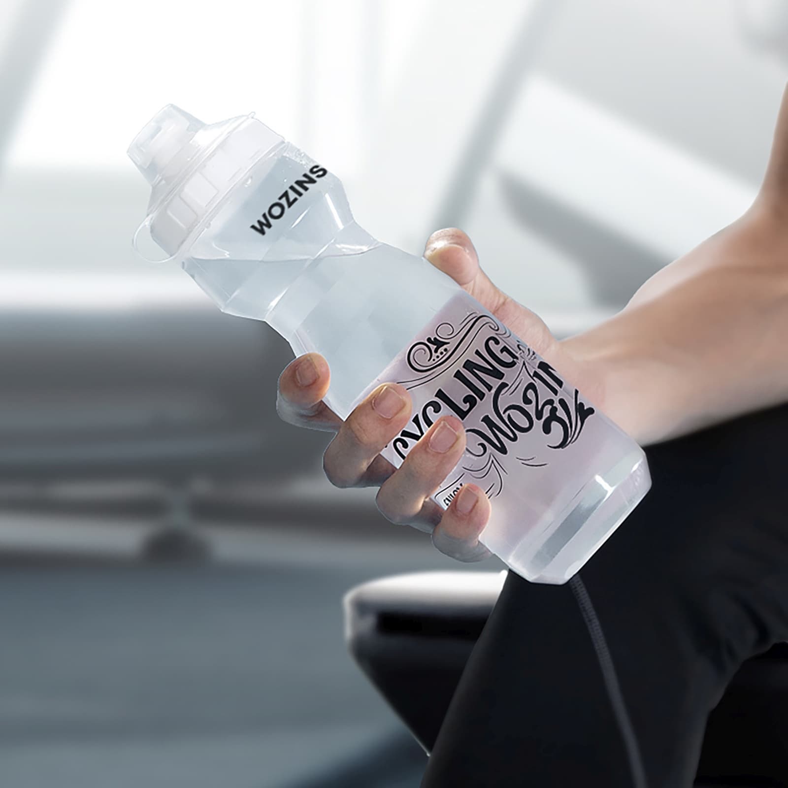 Bidon rowerowy butelka do wody napojów 750ml - transparentny