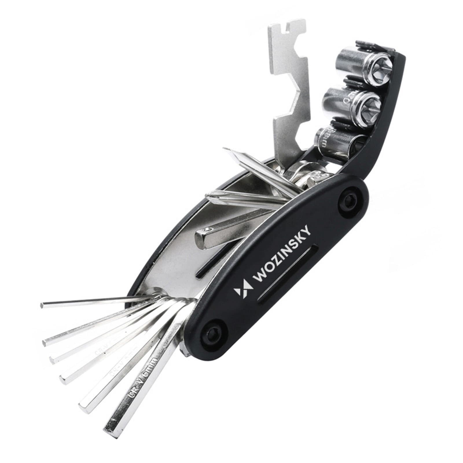 Zestaw narzędzi wielofunkcyjny 16w1 do naprawy serwisu roweru - czarny