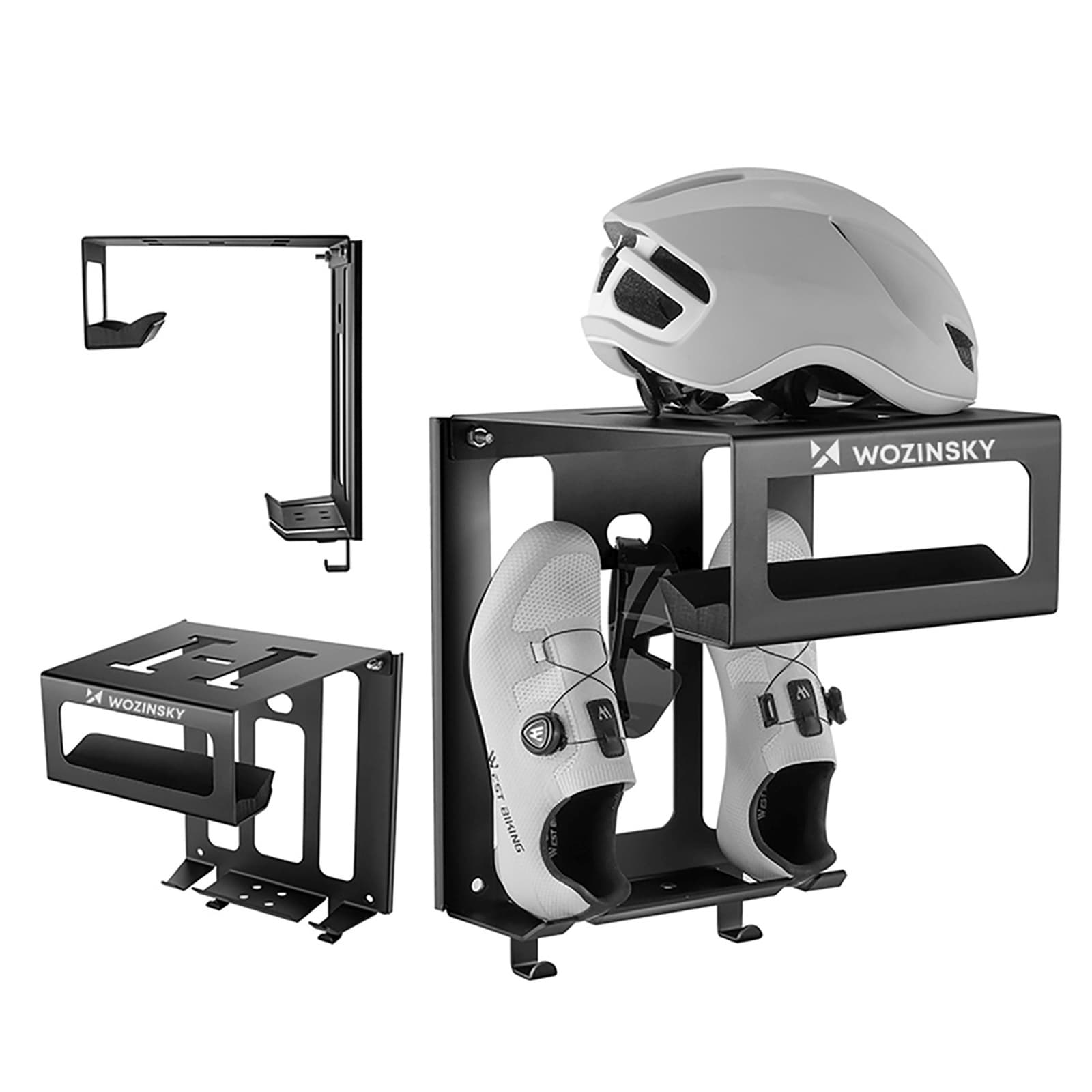 Wieszak uchwyt ścienny na rower kask odzież - czarny