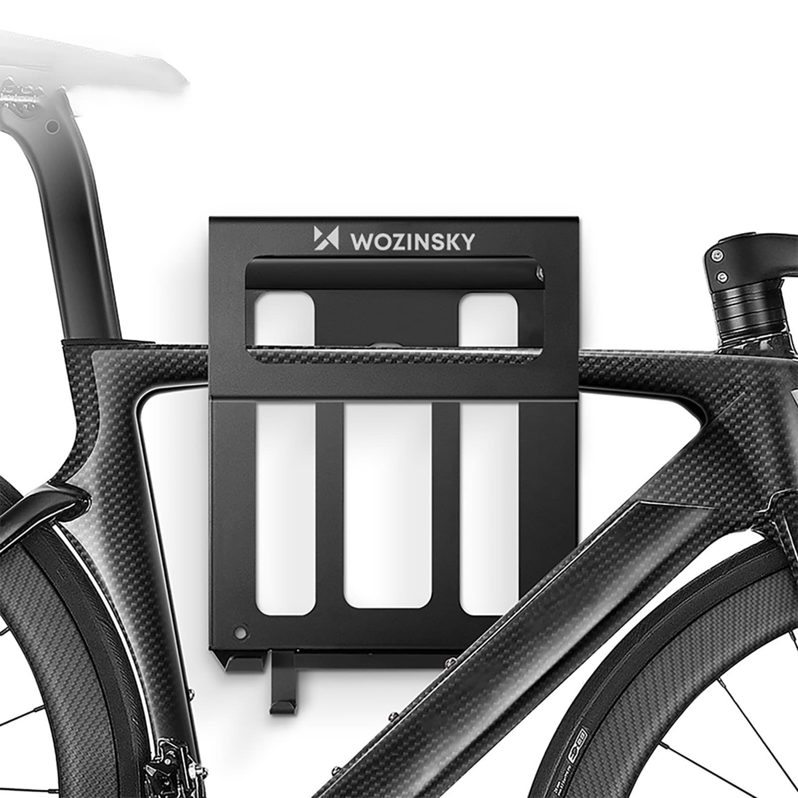 Wieszak uchwyt ścienny na rower kask odzież - czarny