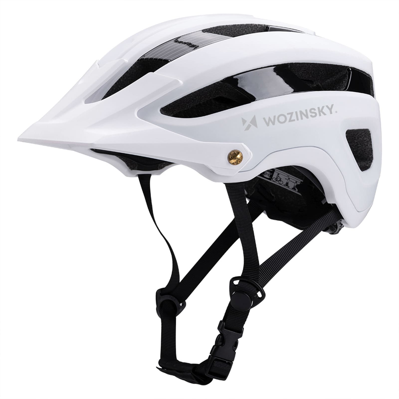 Kask rowerowy MTB z odpinanym daszkiem lekki 57-62 cm - czarno-biały