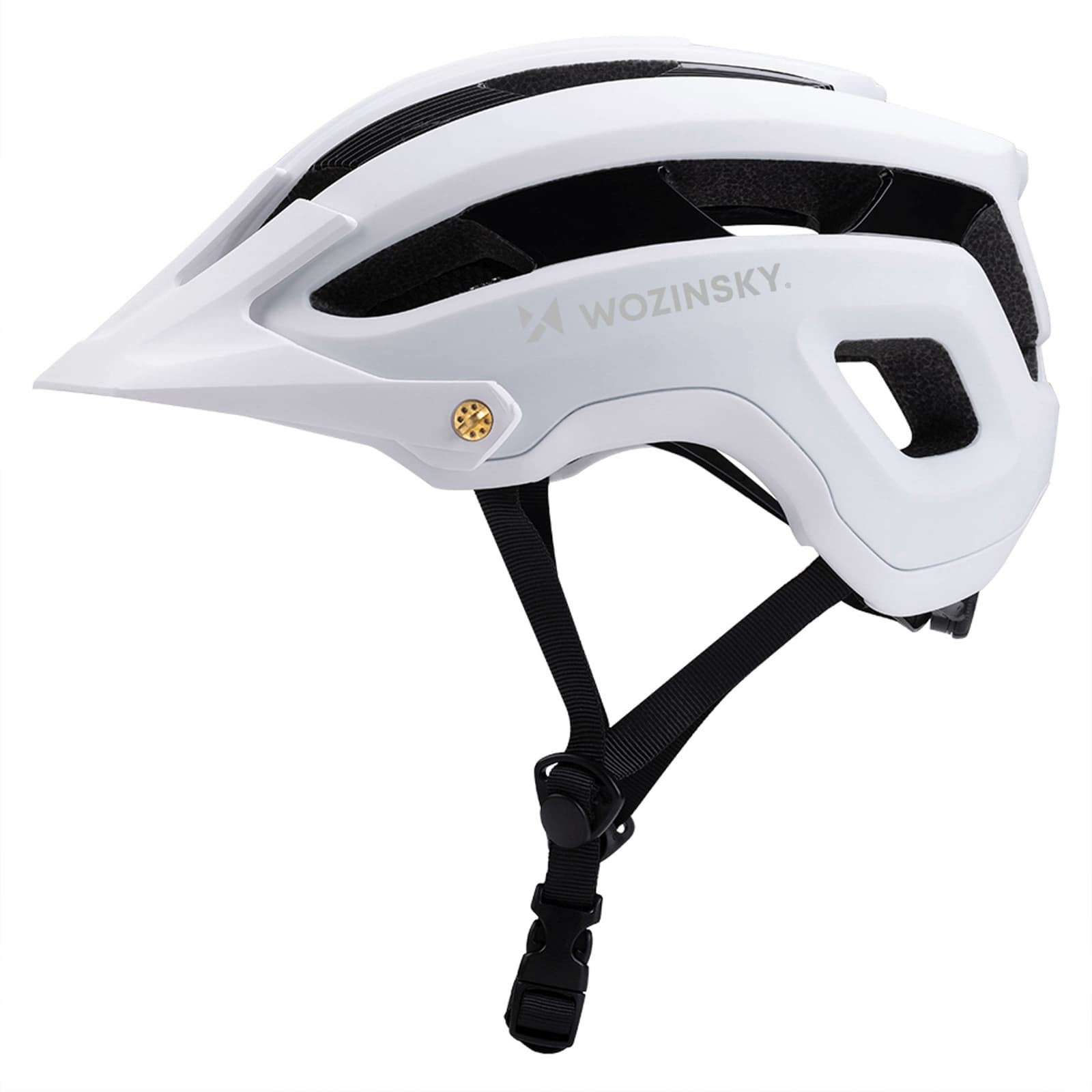 Kask rowerowy MTB z odpinanym daszkiem lekki 57-62 cm - czarno-biały