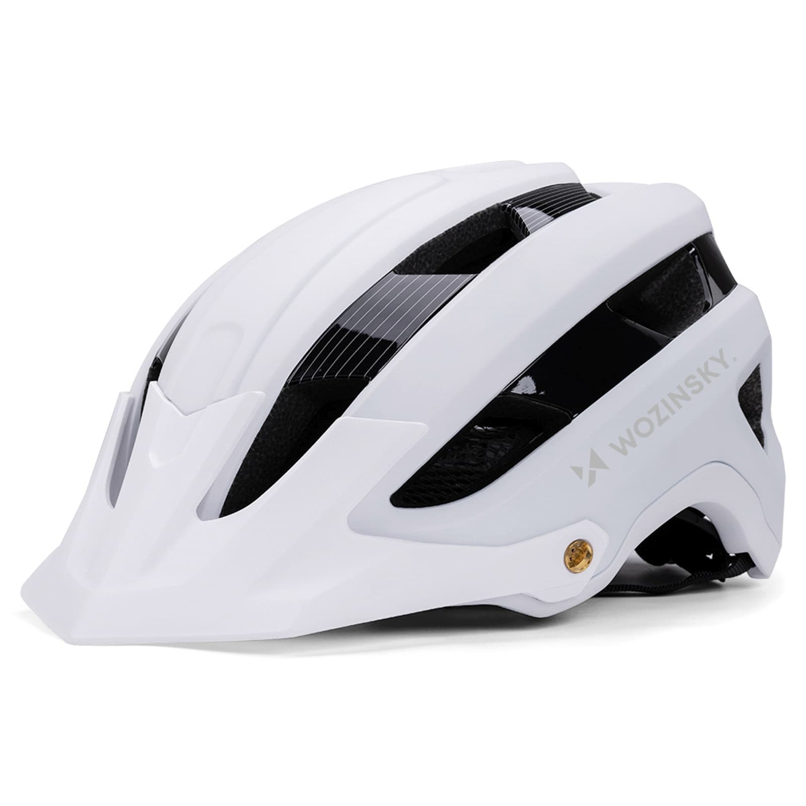 Kask rowerowy MTB z odpinanym daszkiem lekki 57-62 cm - czarno-biały