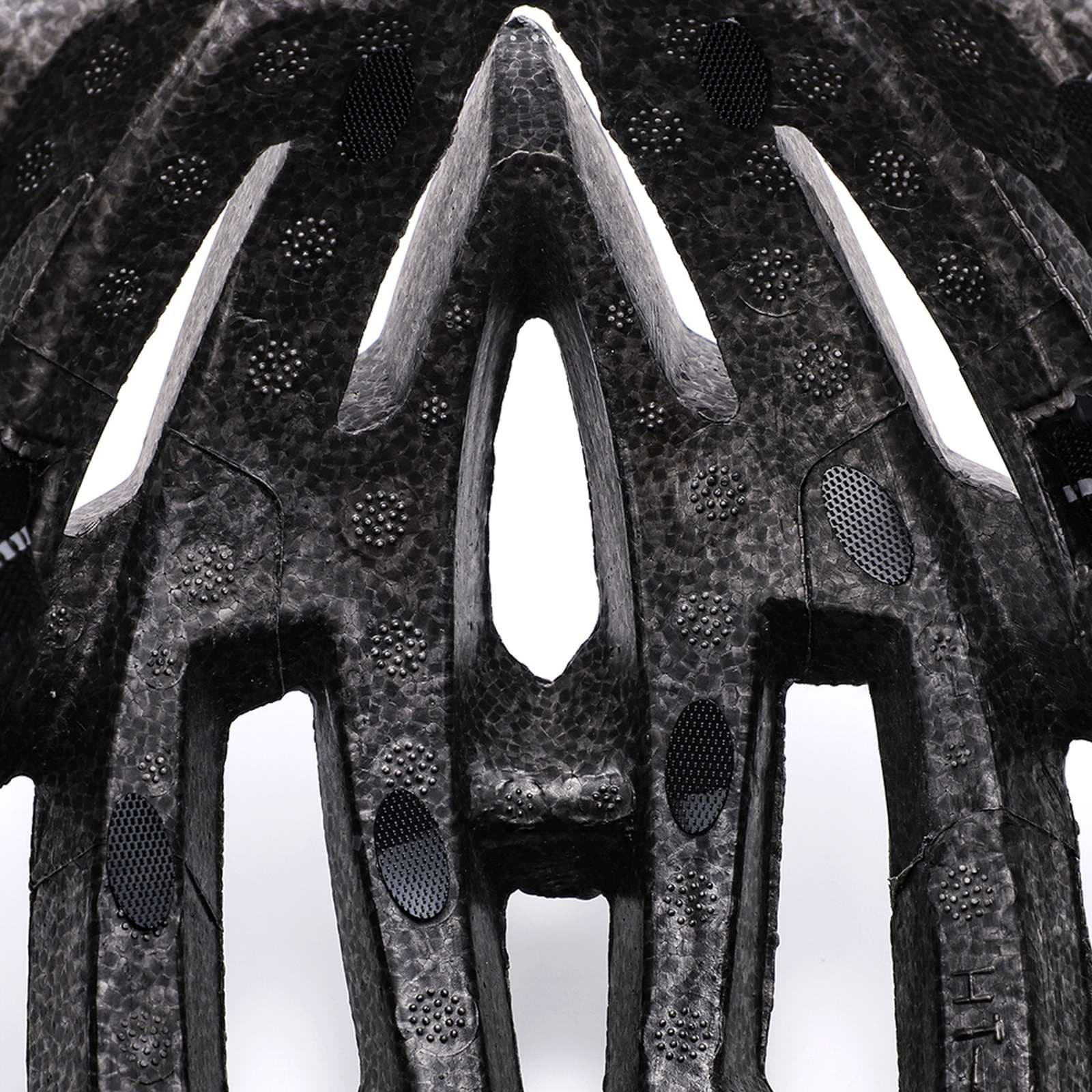 Kask rowerowy MTB z odpinanym daszkiem i tylną lampką USB 54-57 cm - czarno-biały