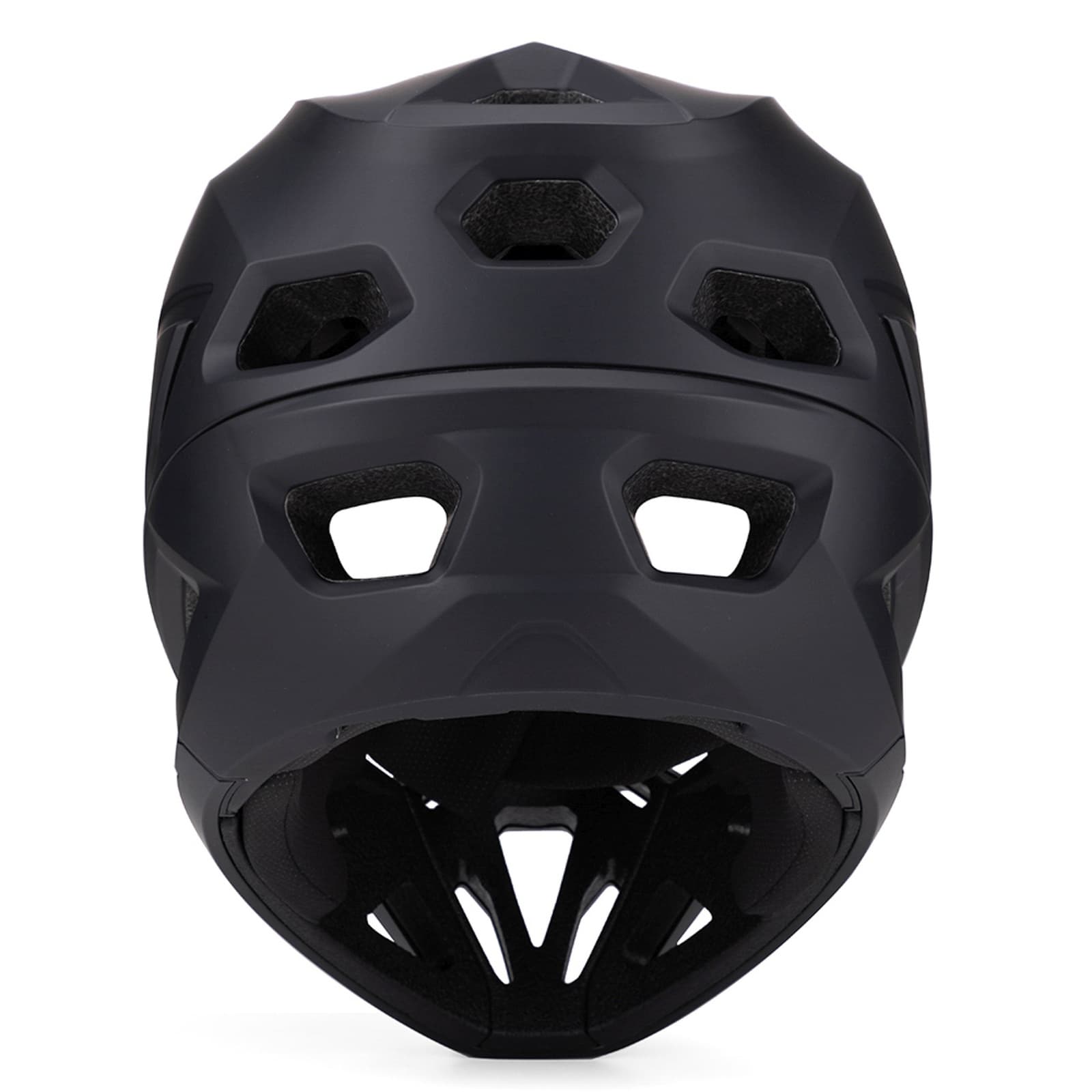 Kask rowerowy fullface z odpinanym daszkiem 55-57 cm - czarny