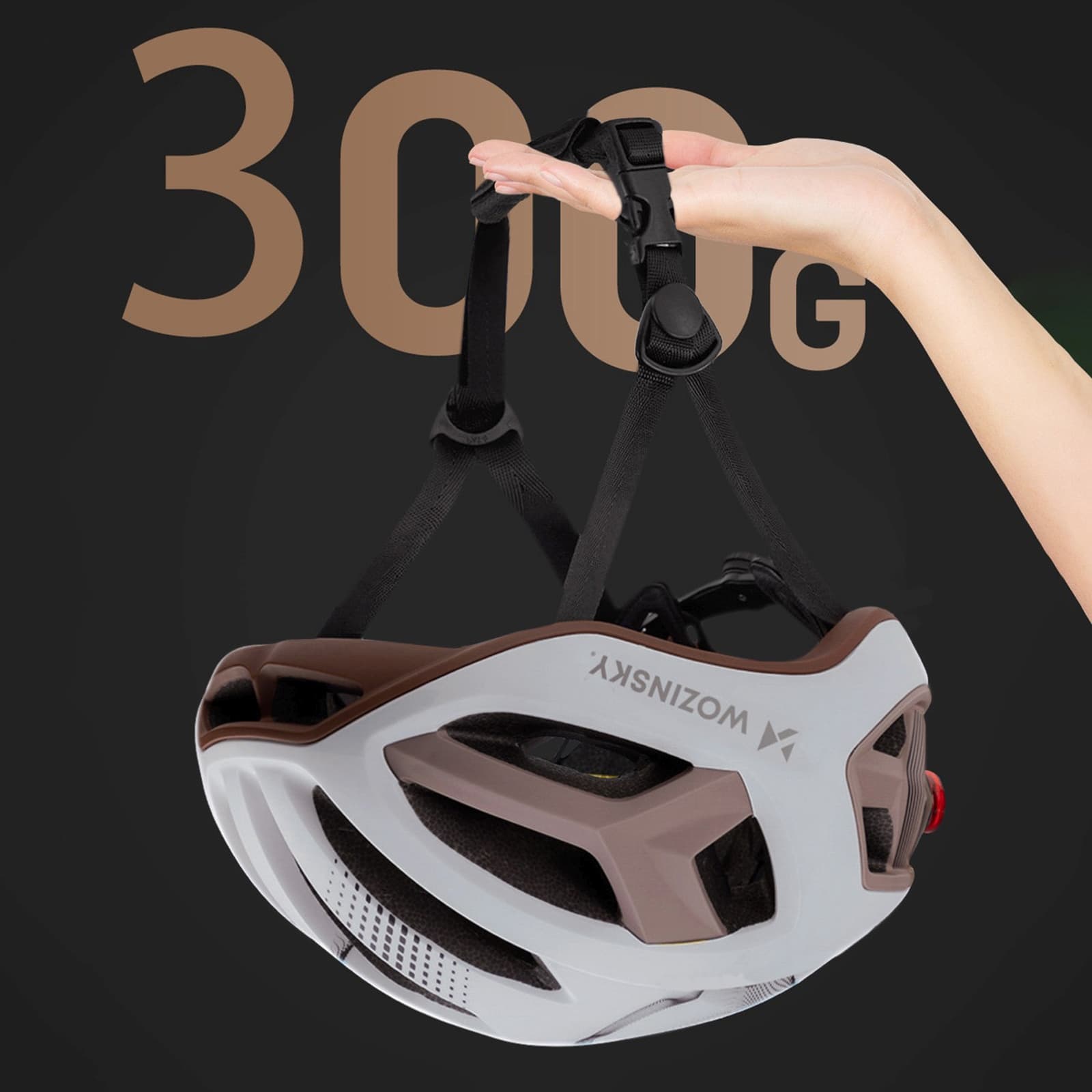 Kask rowerowy szosowy ultralekki 54-58 cm - taupe