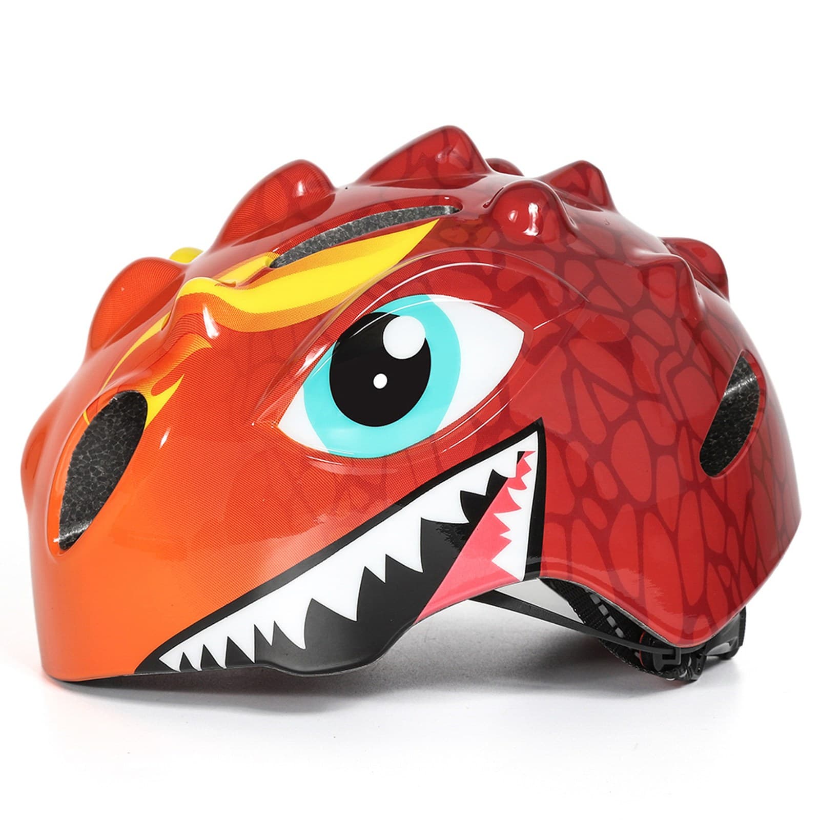 Kask rowerowy dziecięcy lekki 50-54 cm - czerwony smok
