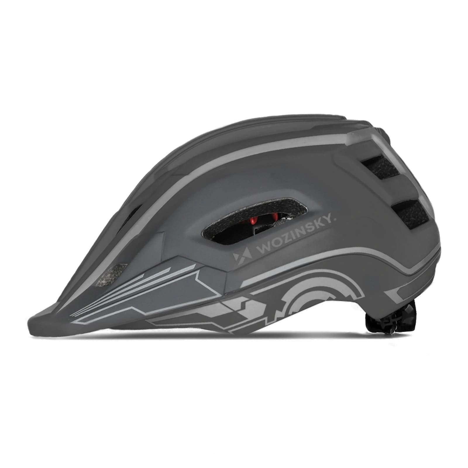 Kask rowerowy fullface dziecięcy z tylną lampką USB 52-56 cm - szary