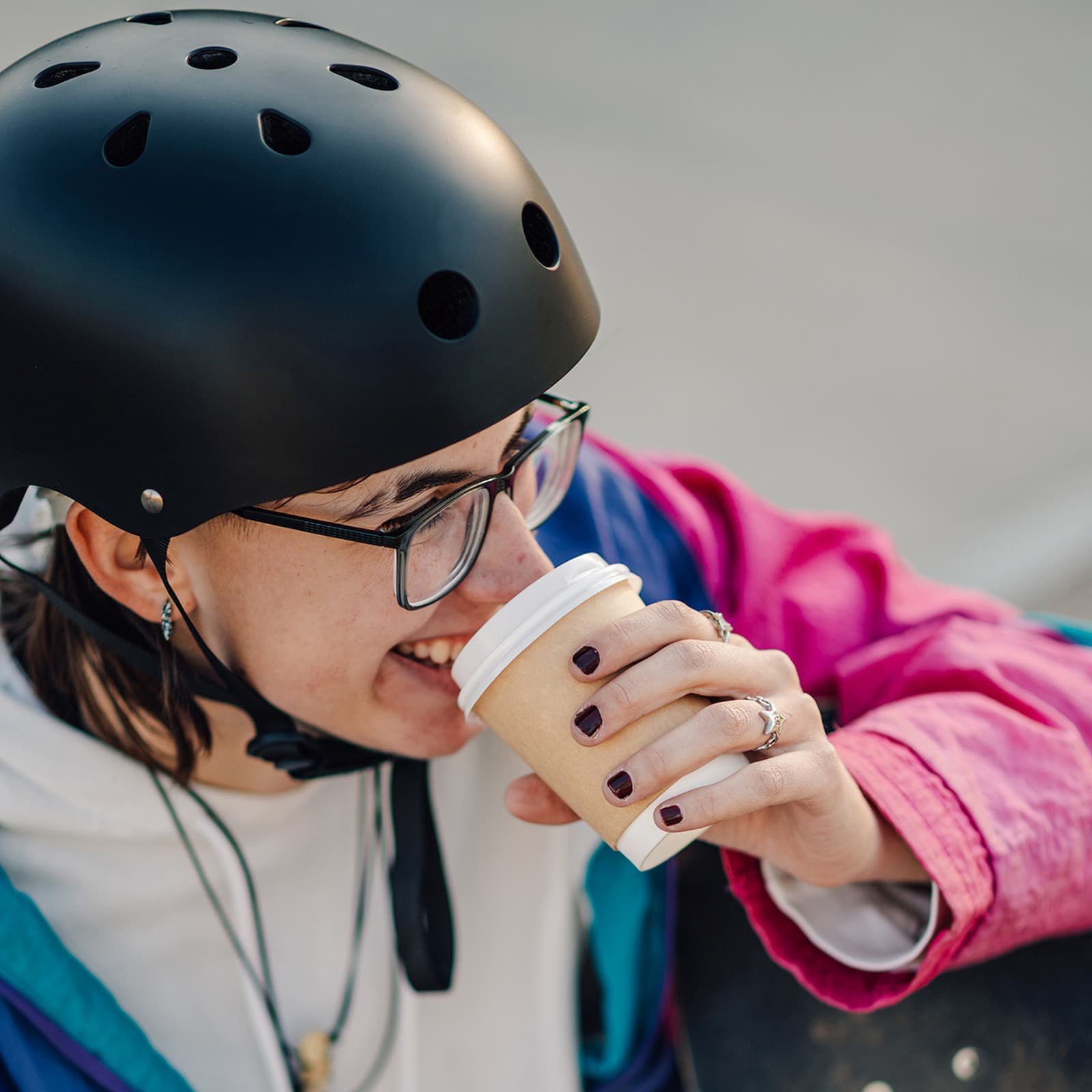 Kask rowerowy BMX hulajnoga lekki 48-52 cm - czarny