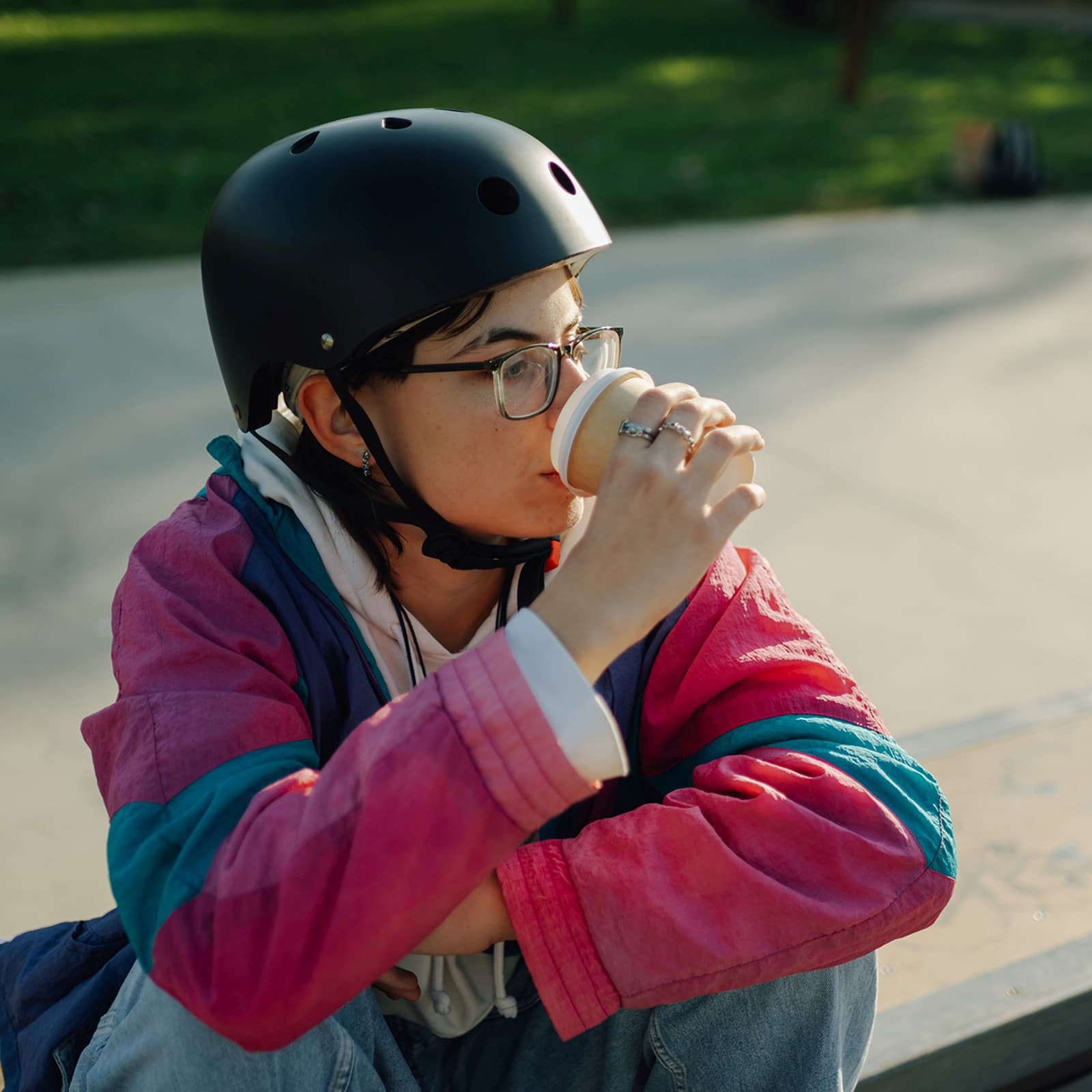 Kask rowerowy BMX hulajnoga lekki 48-52 cm - czarny