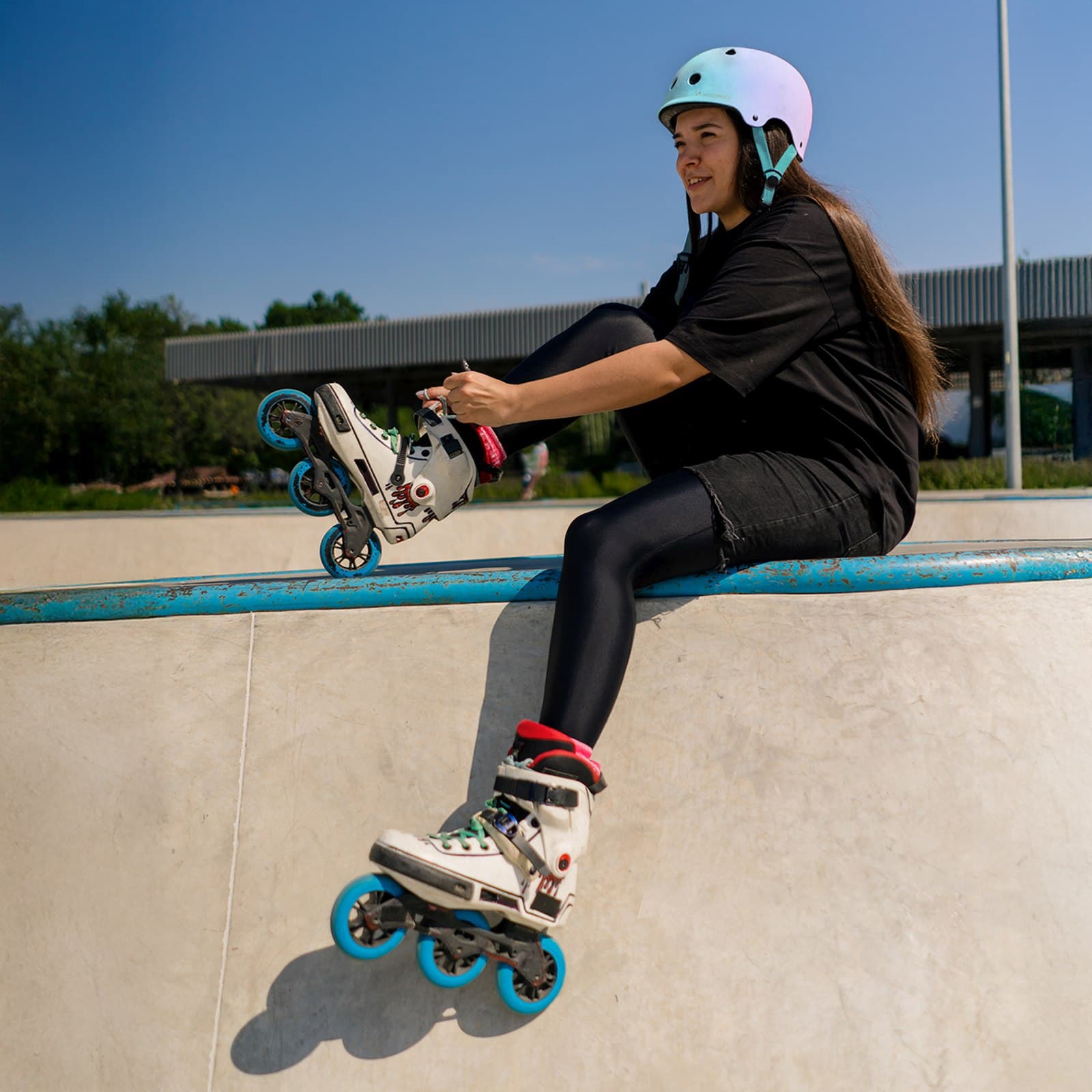 Kask rowerowy BMX hulajnoga 54-58 cm - gradient różowy