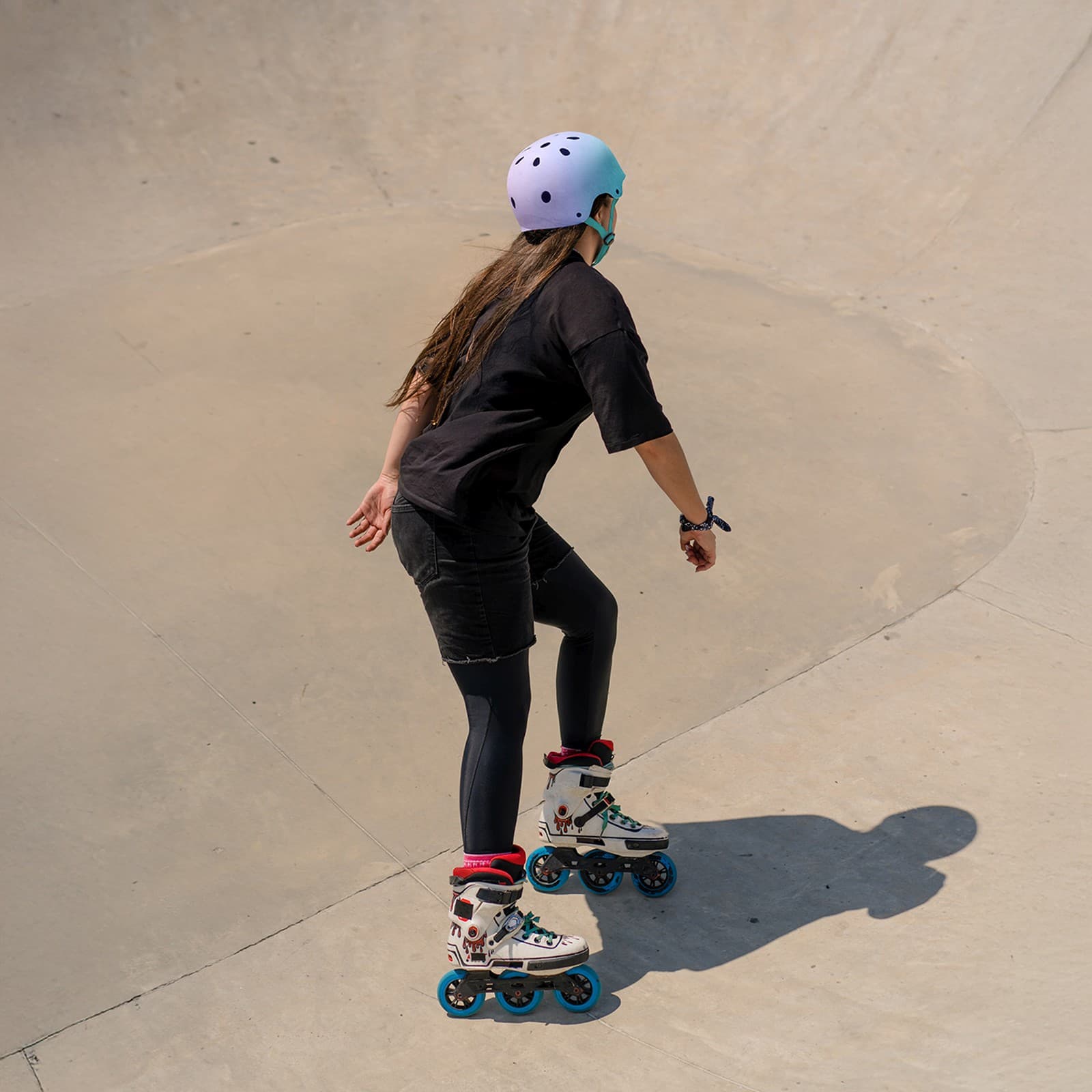 Kask rowerowy BMX hulajnoga 54-58 cm - gradient różowy