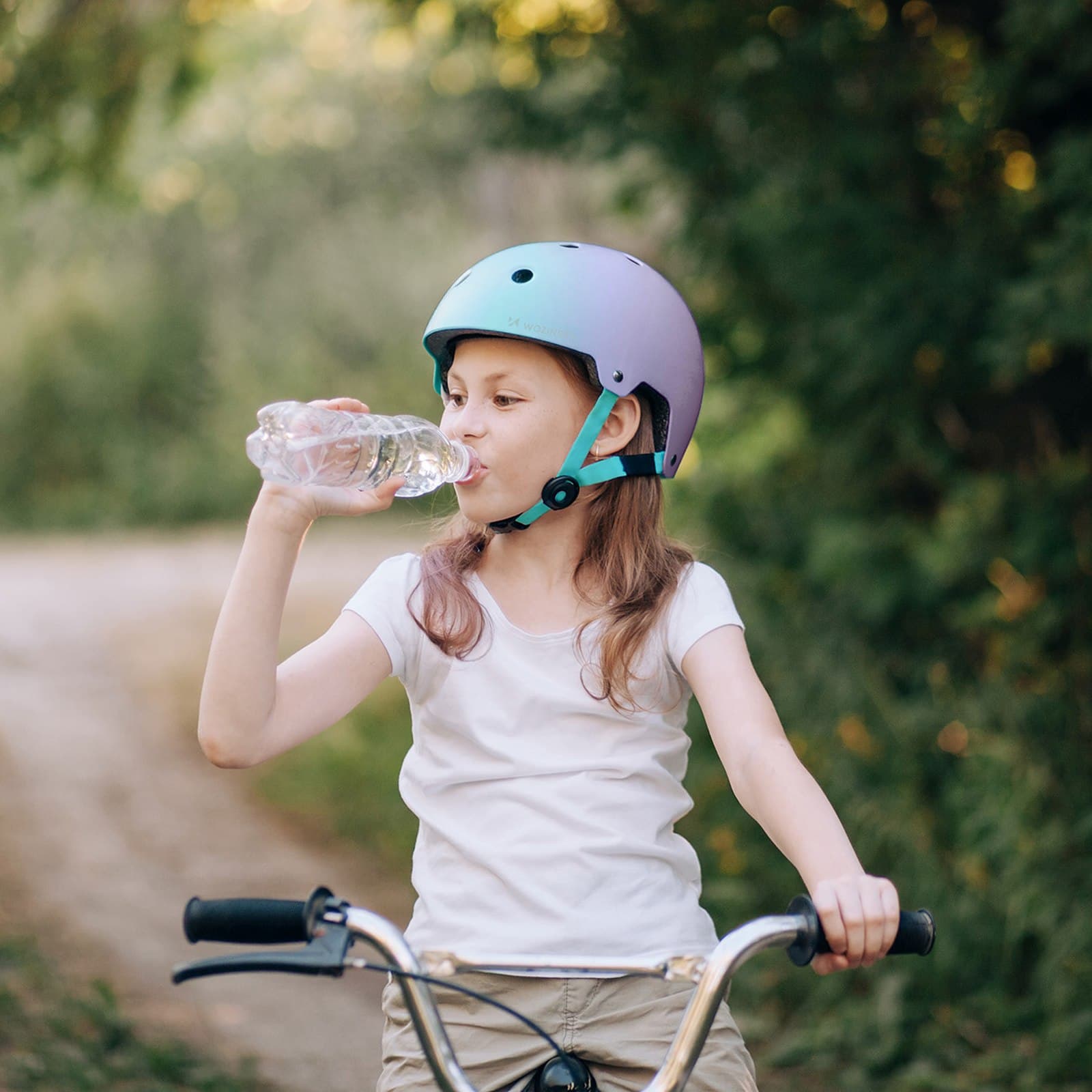 Kask rowerowy BMX hulajnoga 54-58 cm - gradient różowy