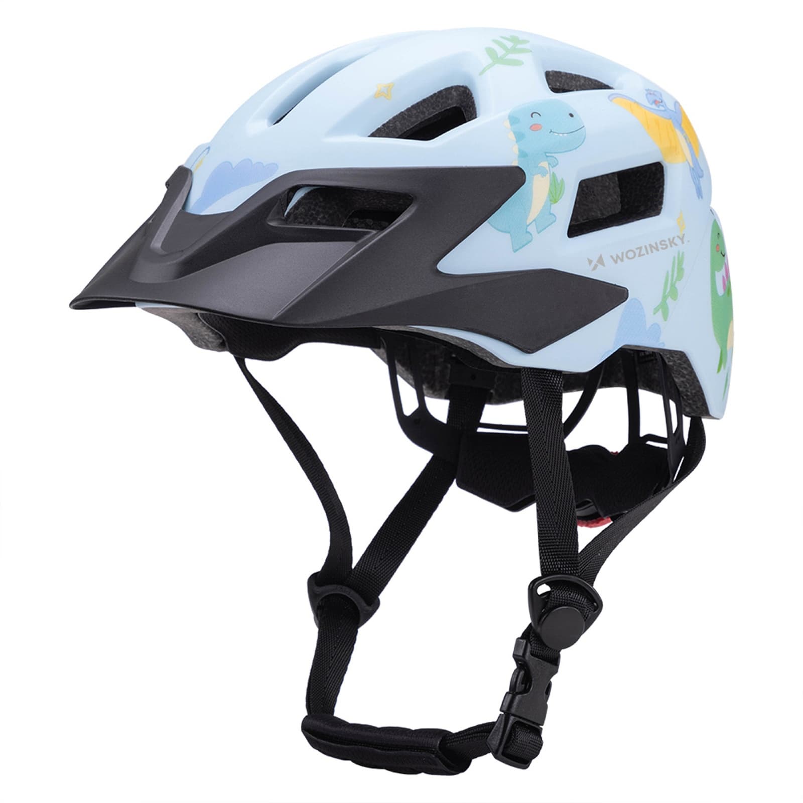 Kask rowerowy dziecięcy MTB z odpinanym daszkiem 48-52 cm - jasnoniebieski