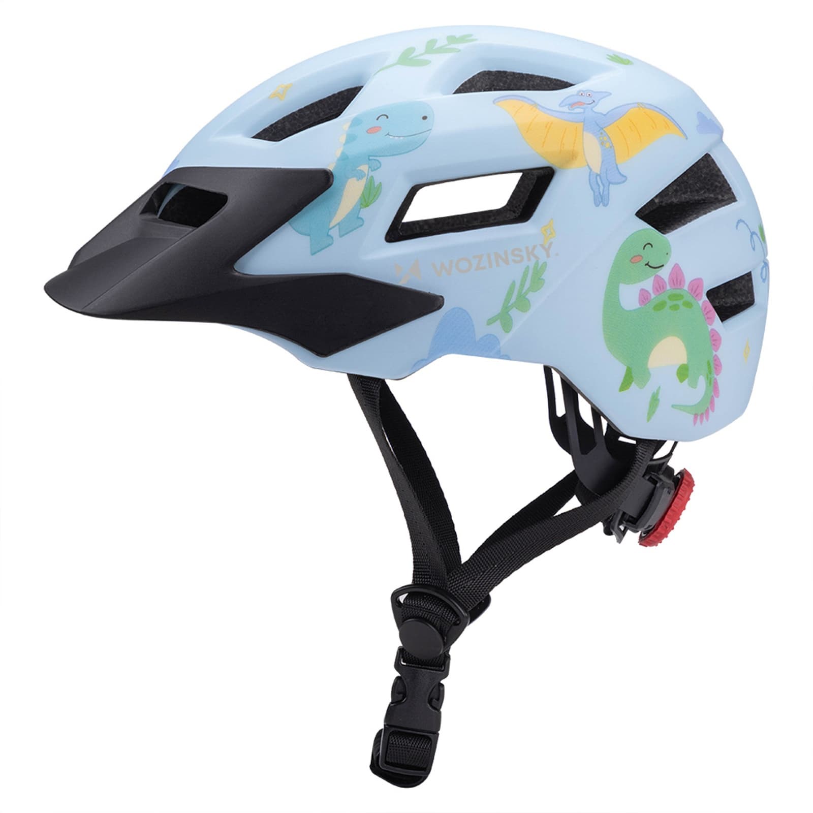 Kask rowerowy dziecięcy MTB z odpinanym daszkiem 52-56 cm - jasnoniebieski