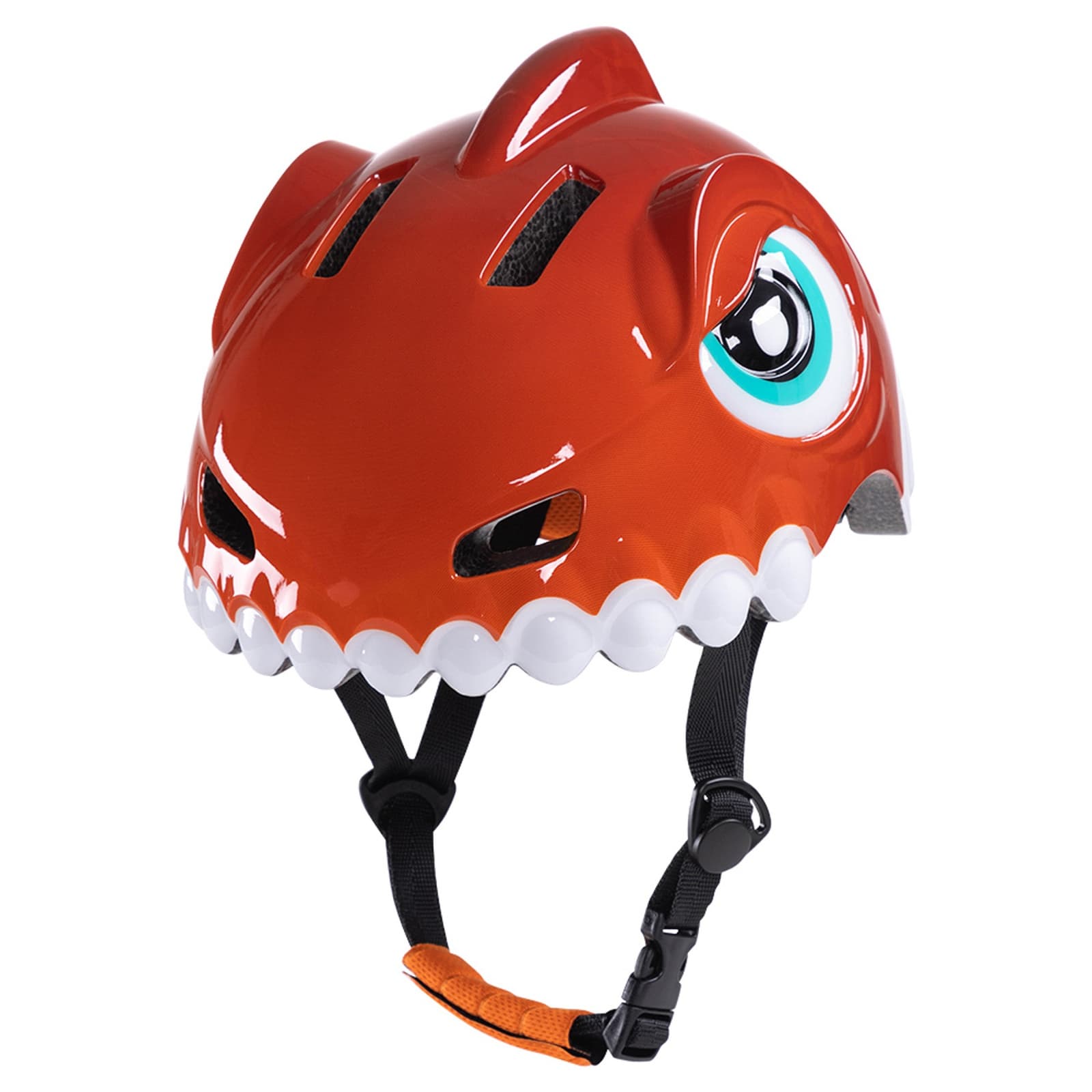 Kask rowerowy dziecięcy 52-56 cm - czerwony dinozaur