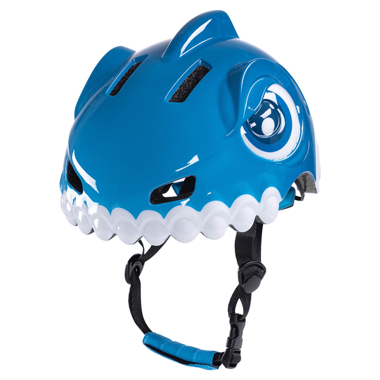 Kask rowerowy dziecięcy 52-56 cm - niebieski dinozaur