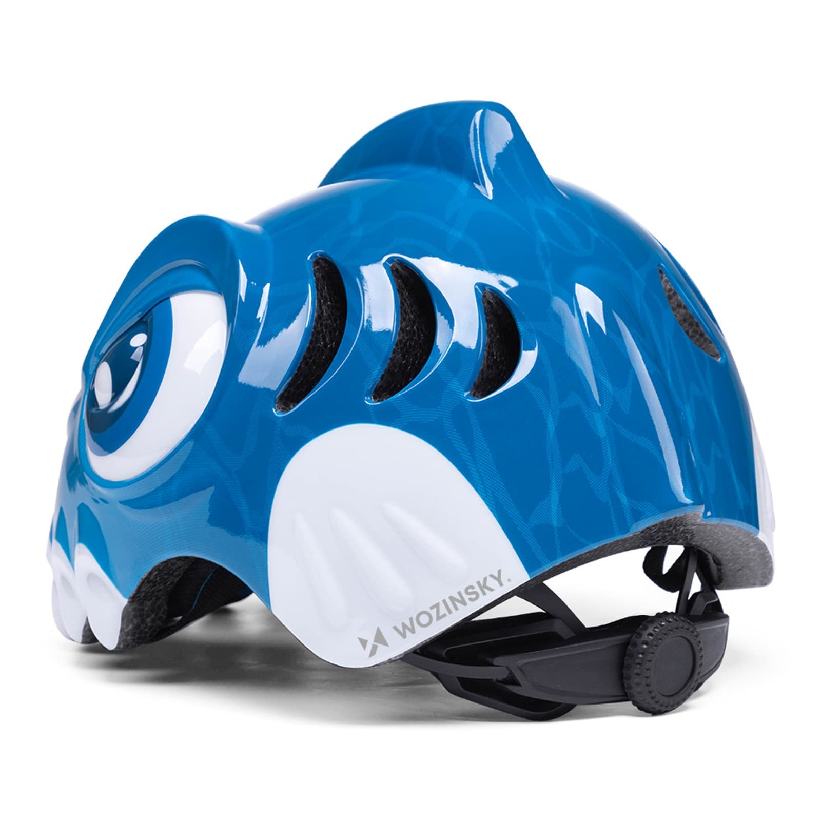 Kask rowerowy dziecięcy 52-56 cm - niebieski dinozaur