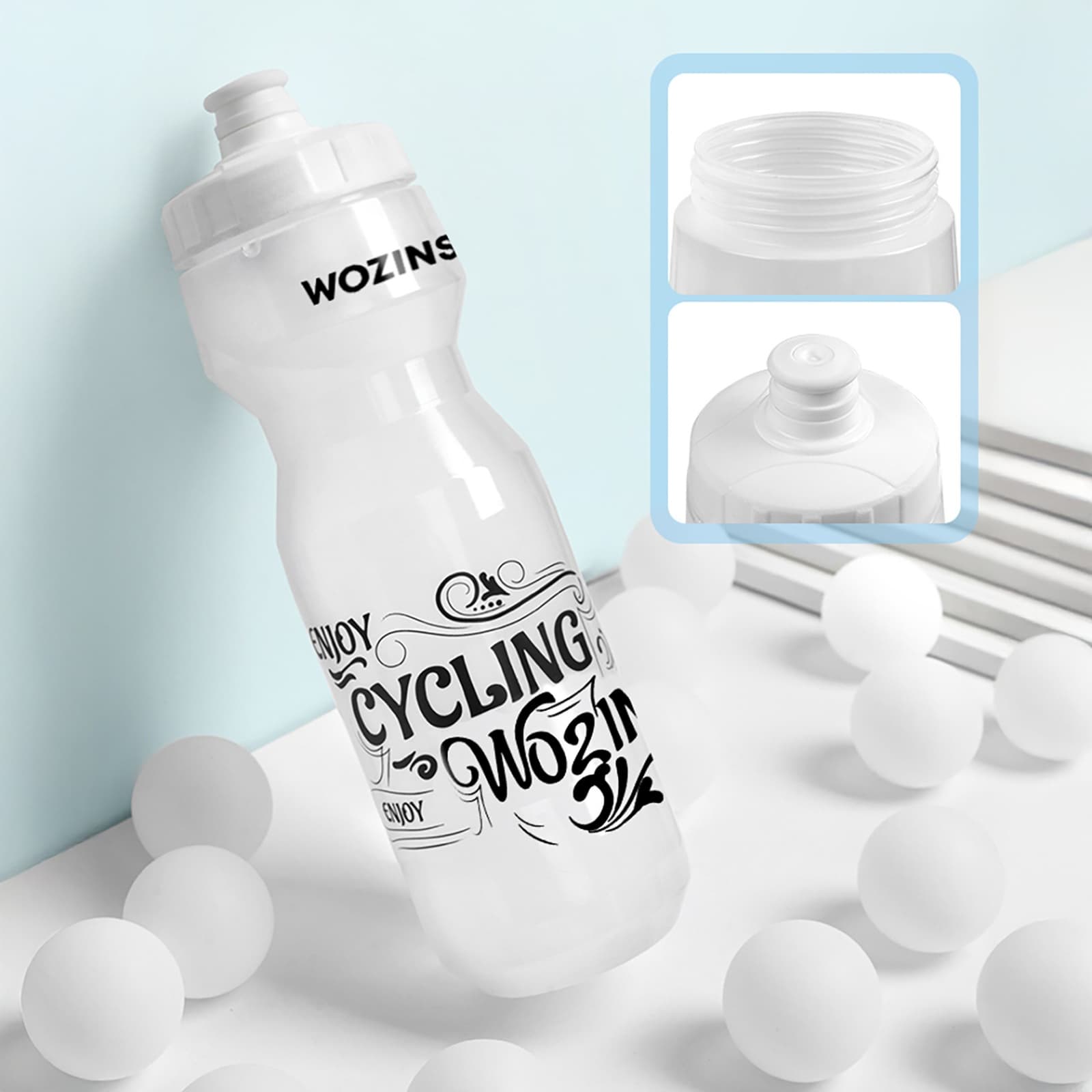 Bidon rowerowy butelka na wodę napoje 750ml - transparentny