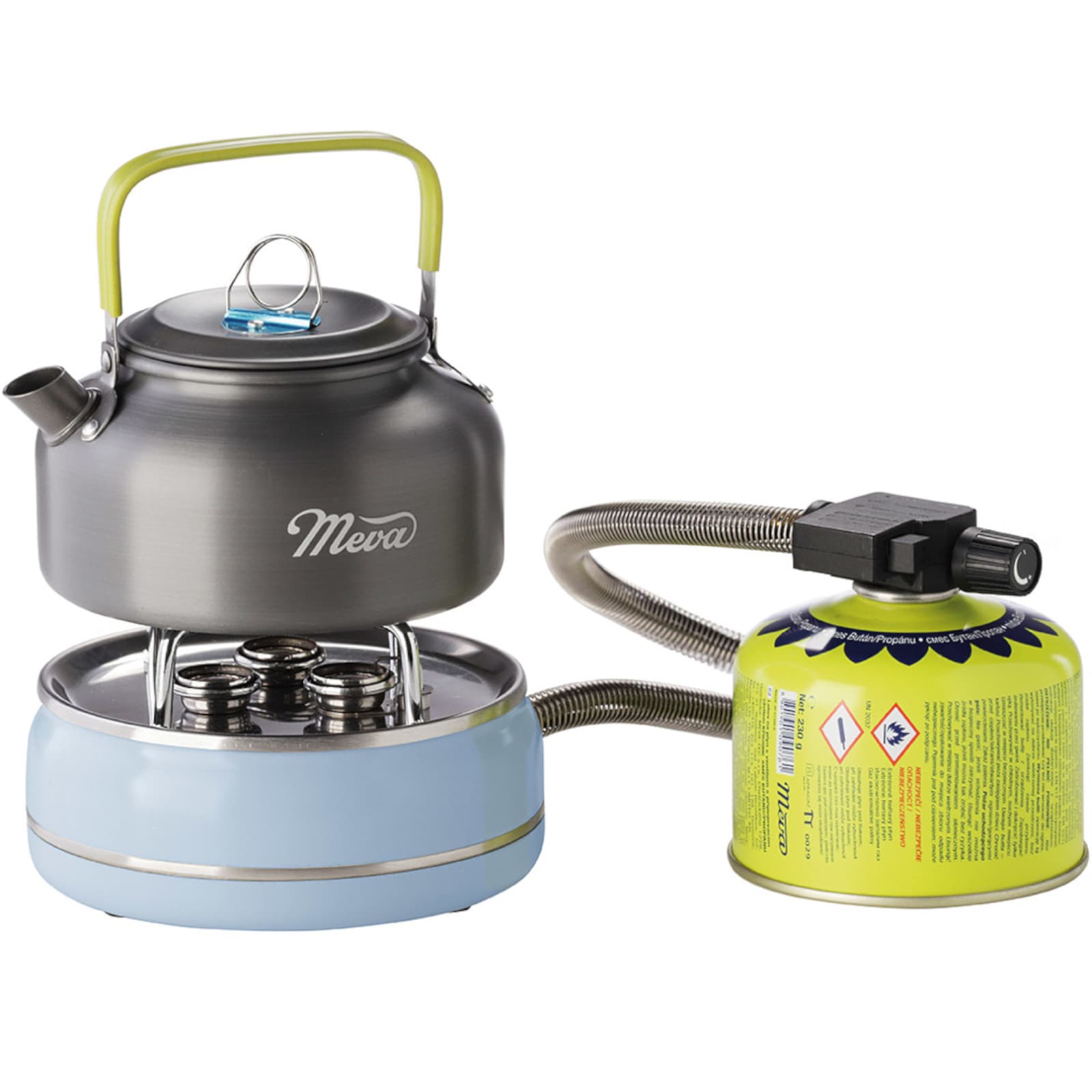 Mocna kuchenka turystyczna BOB 3 palniki piezo zapalnik 2.8 kW