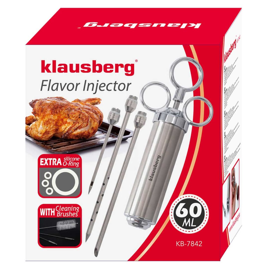 STALOWA NASTRZYKIWARKA 60ml DO PEKLOWANIA MIĘSA KLAUSBERG KB-7842