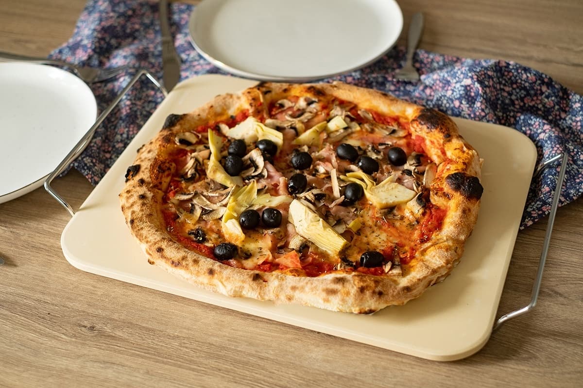 KAMIEŃ SZAMOT DO PIECZENIA I SERWOWANIA PIZZY 38x30cm 2929