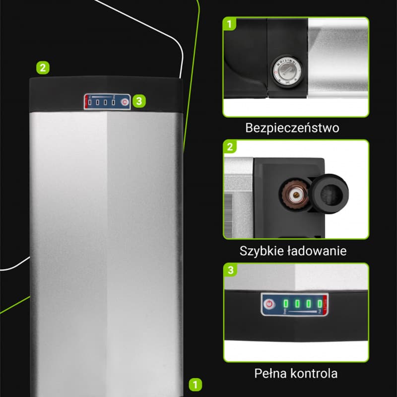 Bateria do e roweru 36V 20Ah Li-Ion z ładowarką , 720Wh Green Cell