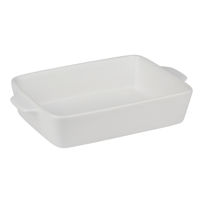 Ceramiczne naczynie żaroodporne do zapiekania prostokątne 28x18x6 cm biały