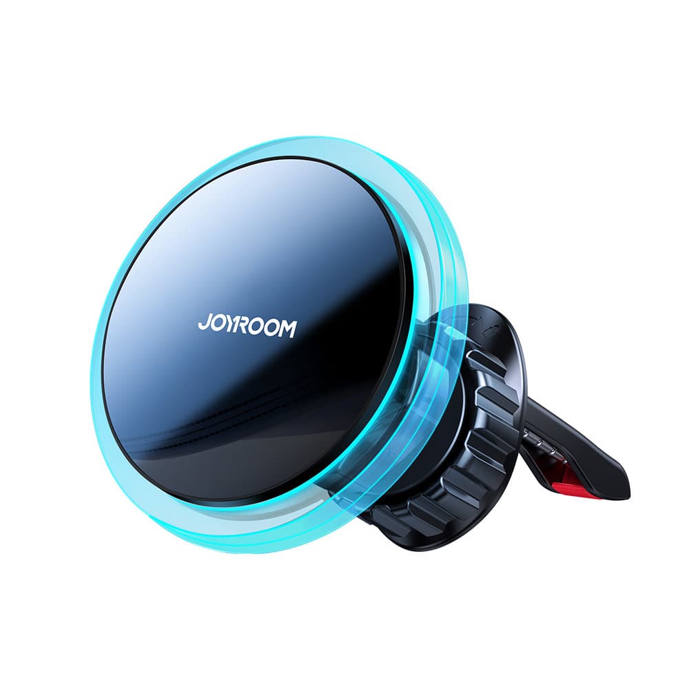 Uchwyt samochodowy z ładowarką indukcyjną Qi 15W MagSafe na kratkę srebrny