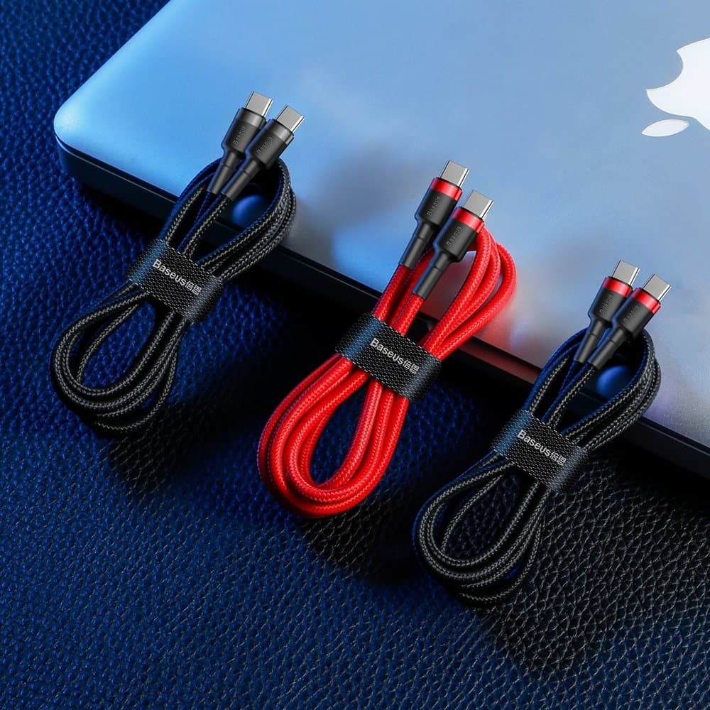 Kabel Wytrzymały elastyczny USB-C PD 2.0 60W 20V 3A QC3.0x1m czerwony