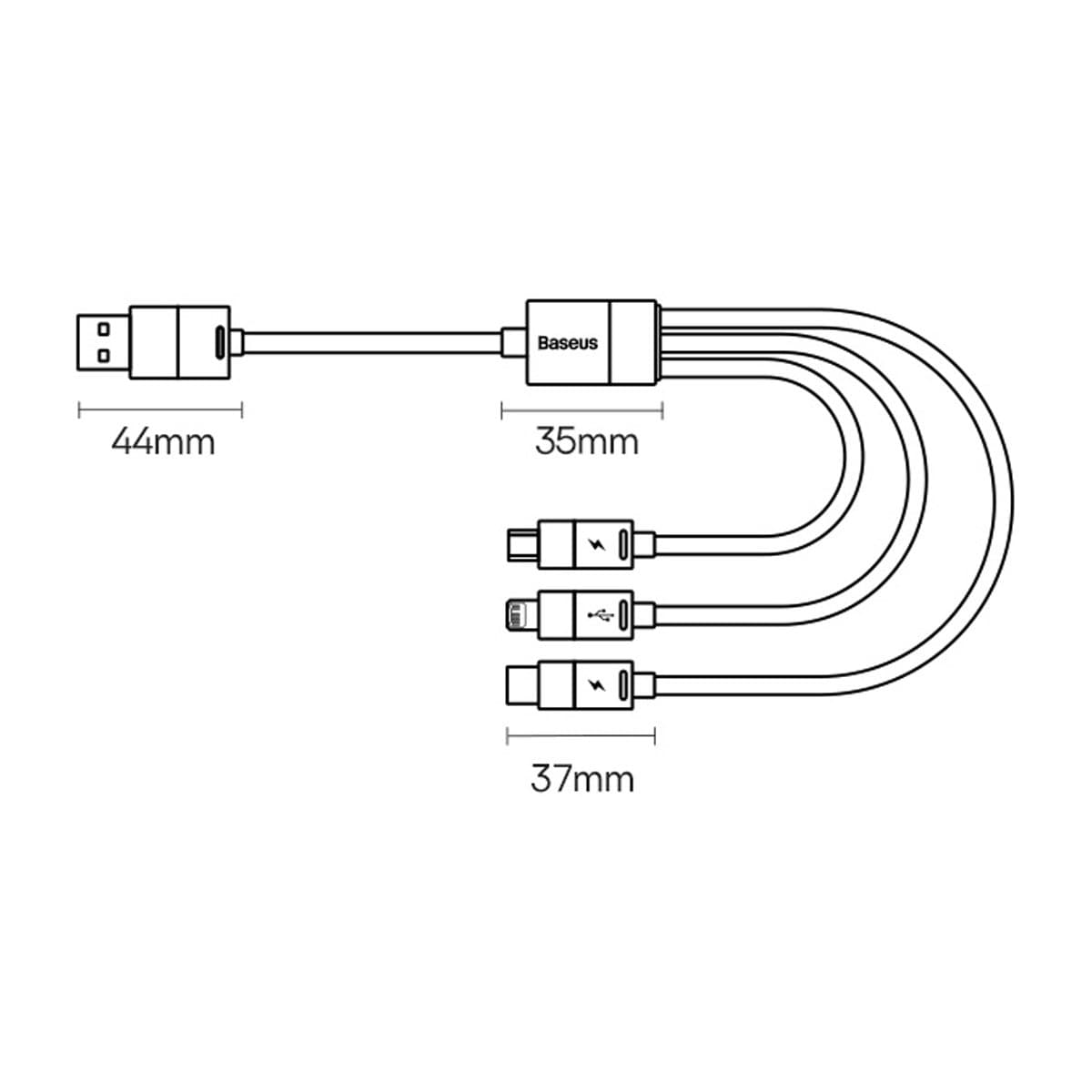 Kabel StarSpeed 3w1 USB micro czarny