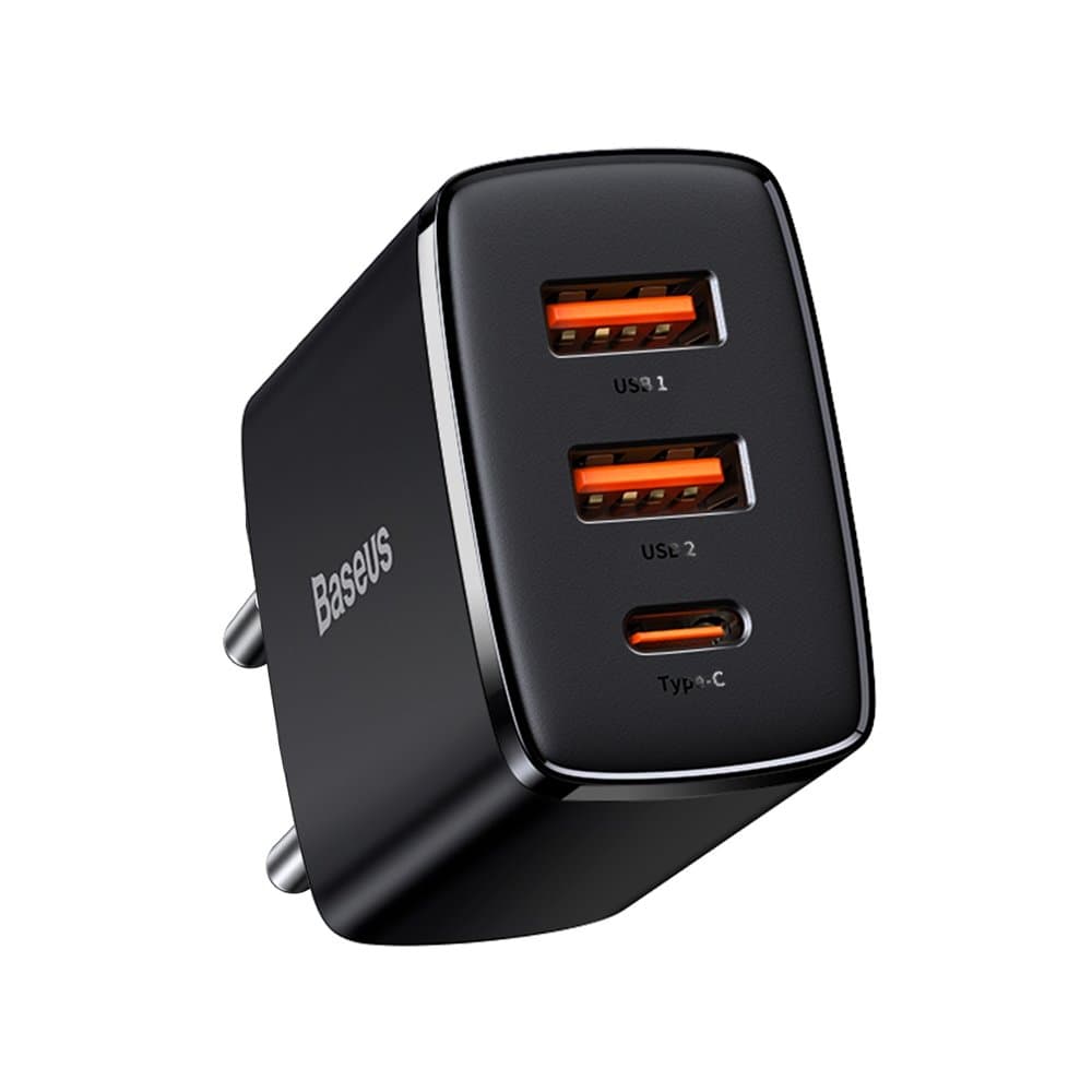 Compact sieciowa 2x USB USB-C 30W 3A PD QC czarny