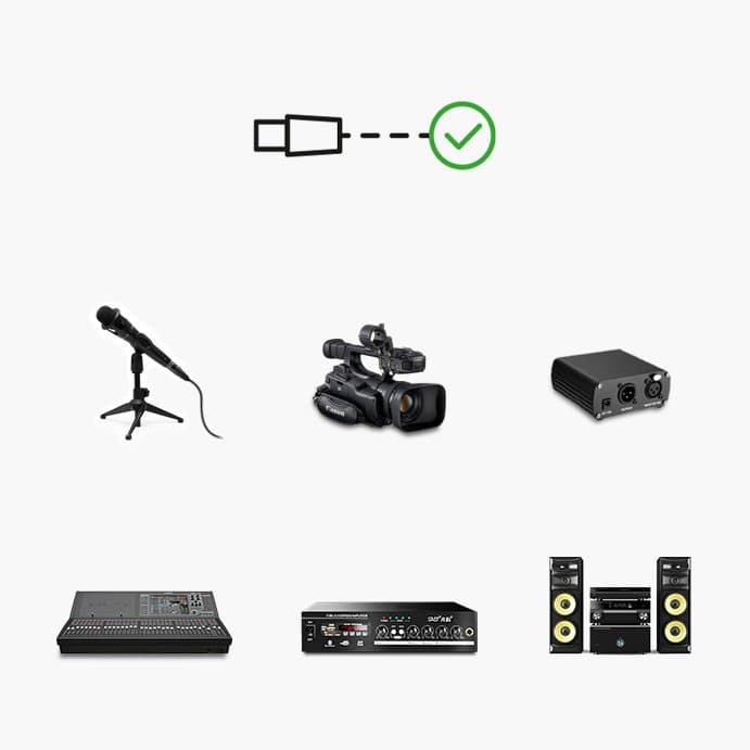 Przedłużacz kabla przewodu audio do mikrofonu Xlr 2m czarny