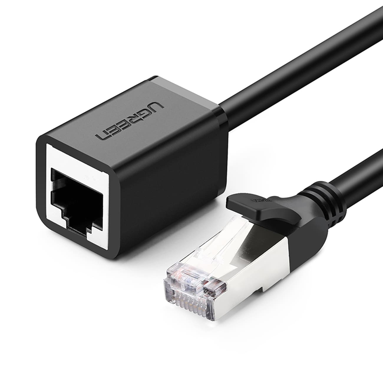 Przedłużacz kabla sieciowego Lan Ethernet RJ45 F czarny