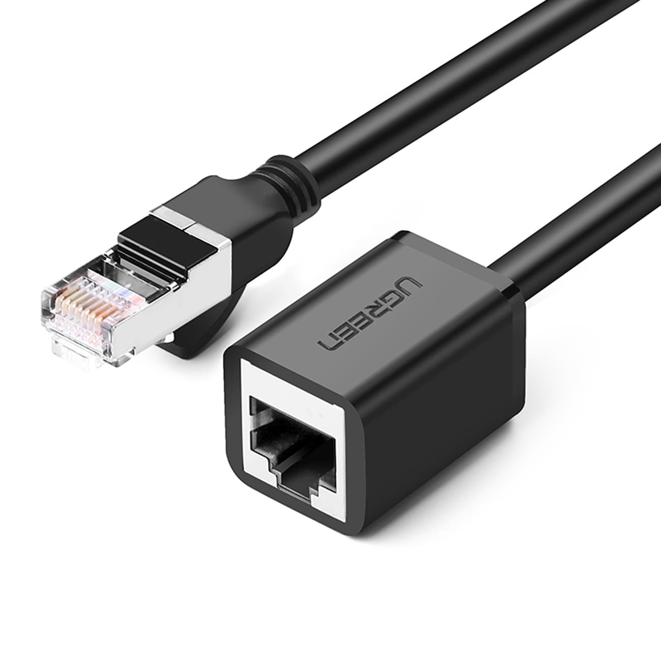 Przedłużacz kabla sieciowego Lan Ethernet RJ45 F czarny