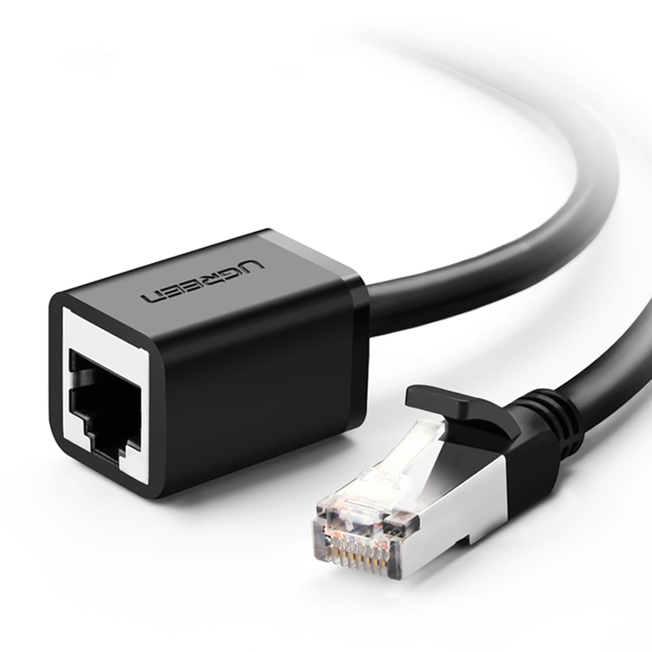 Przedłużacz kabla sieciowego Lan Ethernet RJ45 F czarny