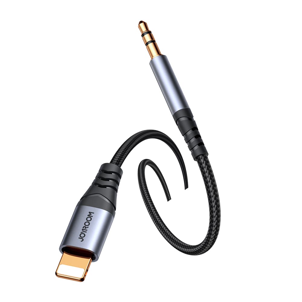 Kabel audio stereo iPhone iPad Aux 3.5mm mini jack Lightning 1.2m czarny