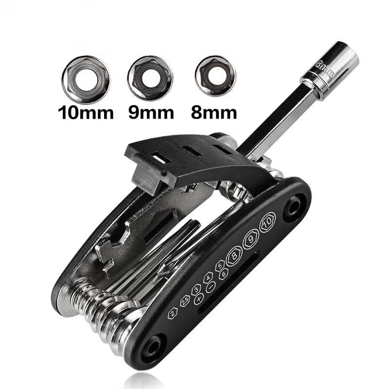 16w1 Narzędzie wielofunkcyjne MultiTool do naprawy rowerów czarne