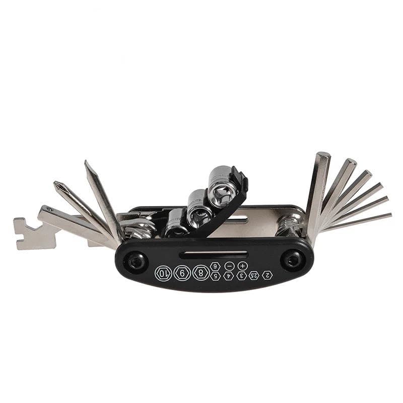 16w1 Narzędzie wielofunkcyjne MultiTool do naprawy rowerów czarne